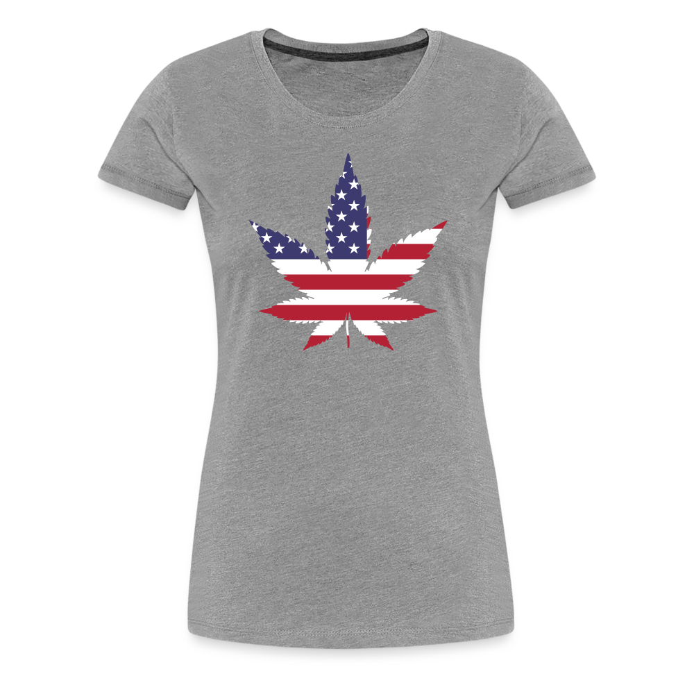 USA Weed merch Frauen Premium T-Shirt - Grau meliert