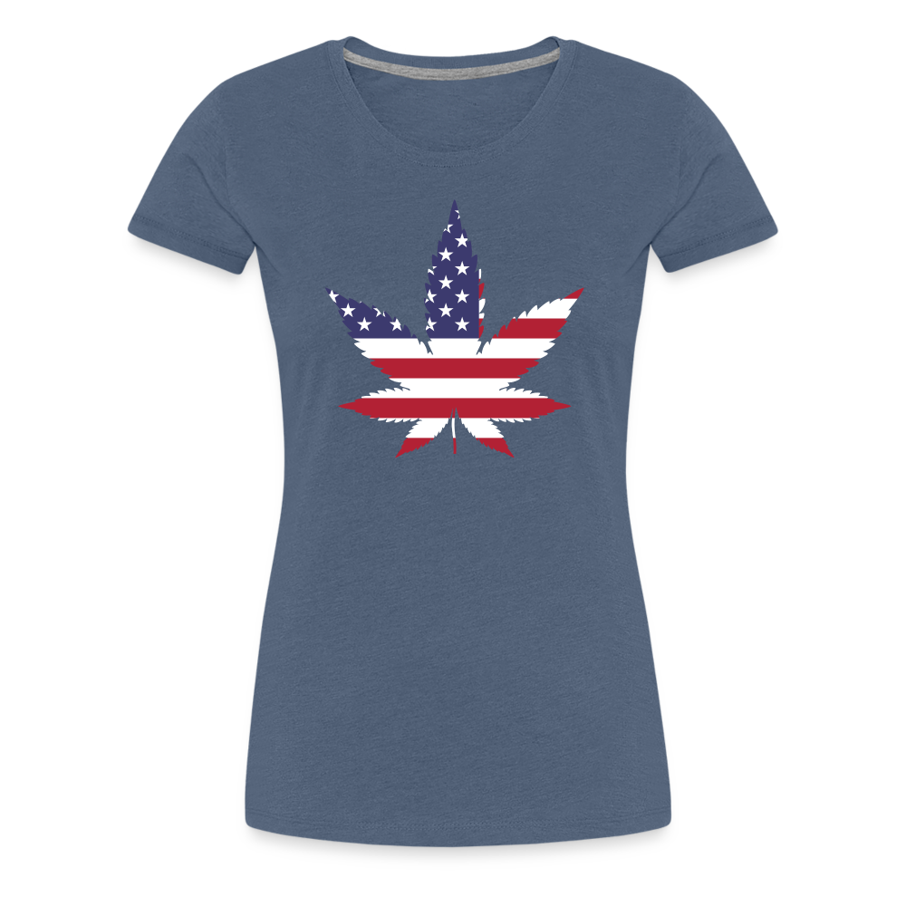 USA Weed merch Frauen Premium T-Shirt - Blau meliert