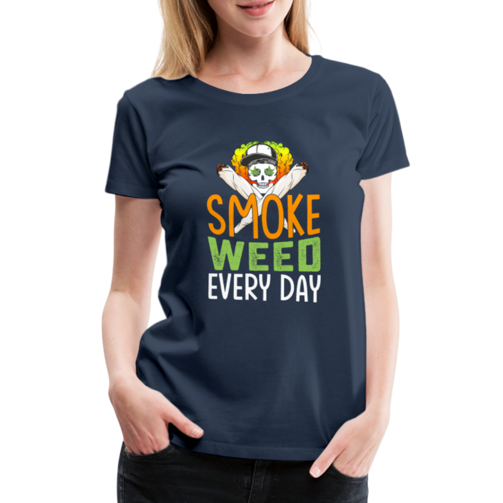 Smoke weed everyday Frauen Cannabis T-Shirt - Navy