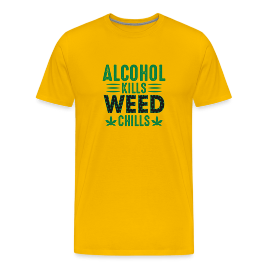 Alkohol Kills Weed Chills Cannabis Herren T-Shirt - Cannabis Merch