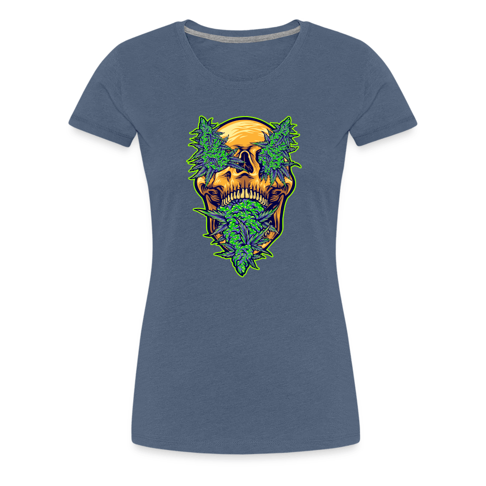 Buds im schädel Weed Frauen Premium T-Shirt - Blau meliert