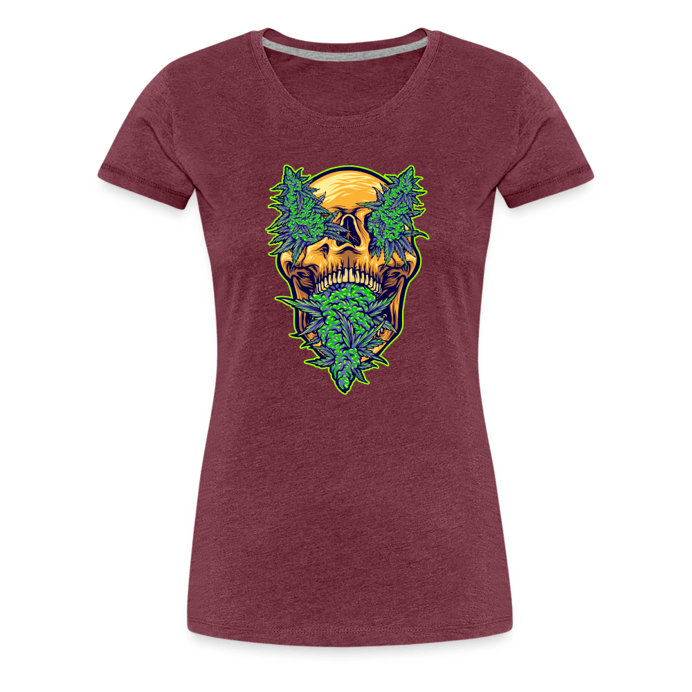 Buds im schädel Weed Frauen Premium T-Shirt - Bordeauxrot meliert