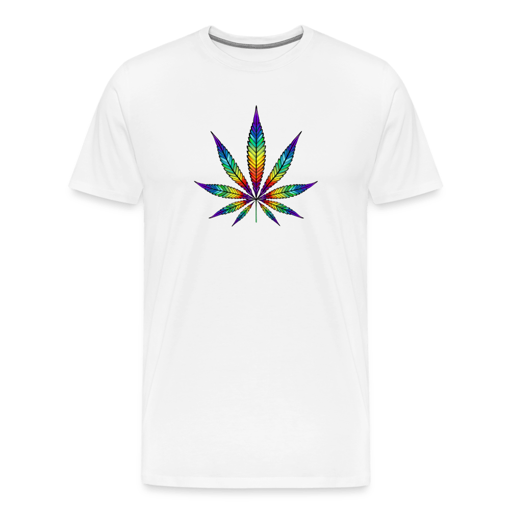 Bunter Hanfblatt Herren Weed T-Shirt - Cannabis Merch