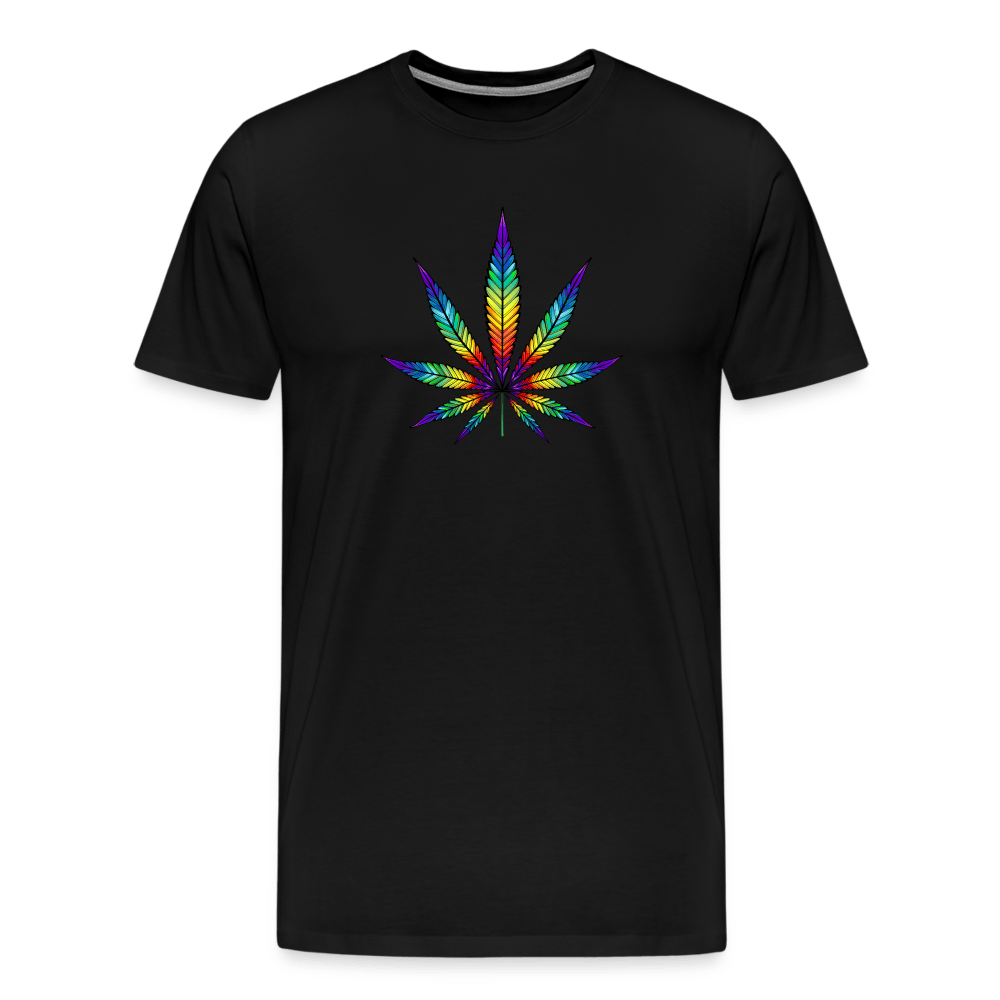 Bunter Hanfblatt Herren Weed T-Shirt - Cannabis Merch