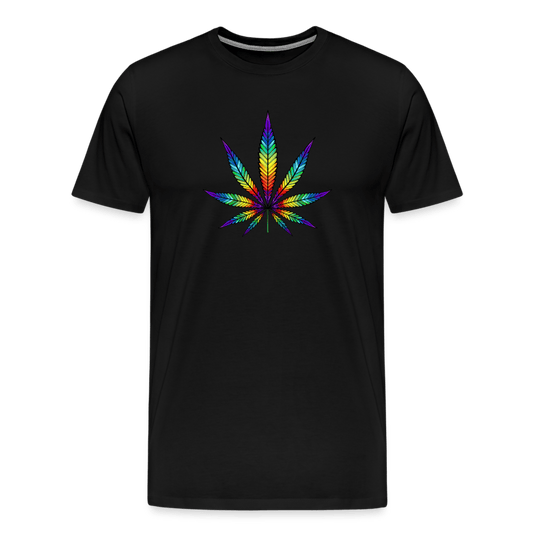 Bunter Hanfblatt Herren Weed T-Shirt - Cannabis Merch