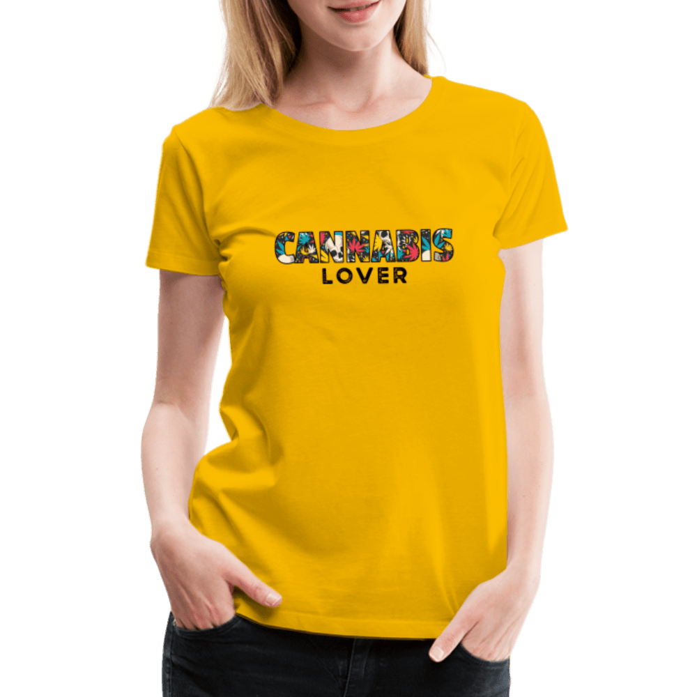 Cannabis Lover Frauen Weed T-Shirt - Sonnengelb