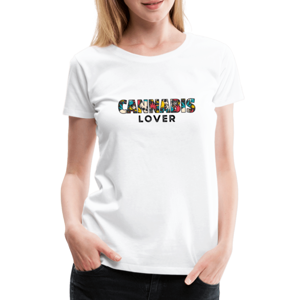 Cannabis Lover Frauen Weed T-Shirt - weiß