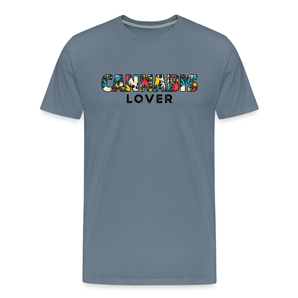 Cannabis Lover Männer Weed T-Shirt - Blaugrau