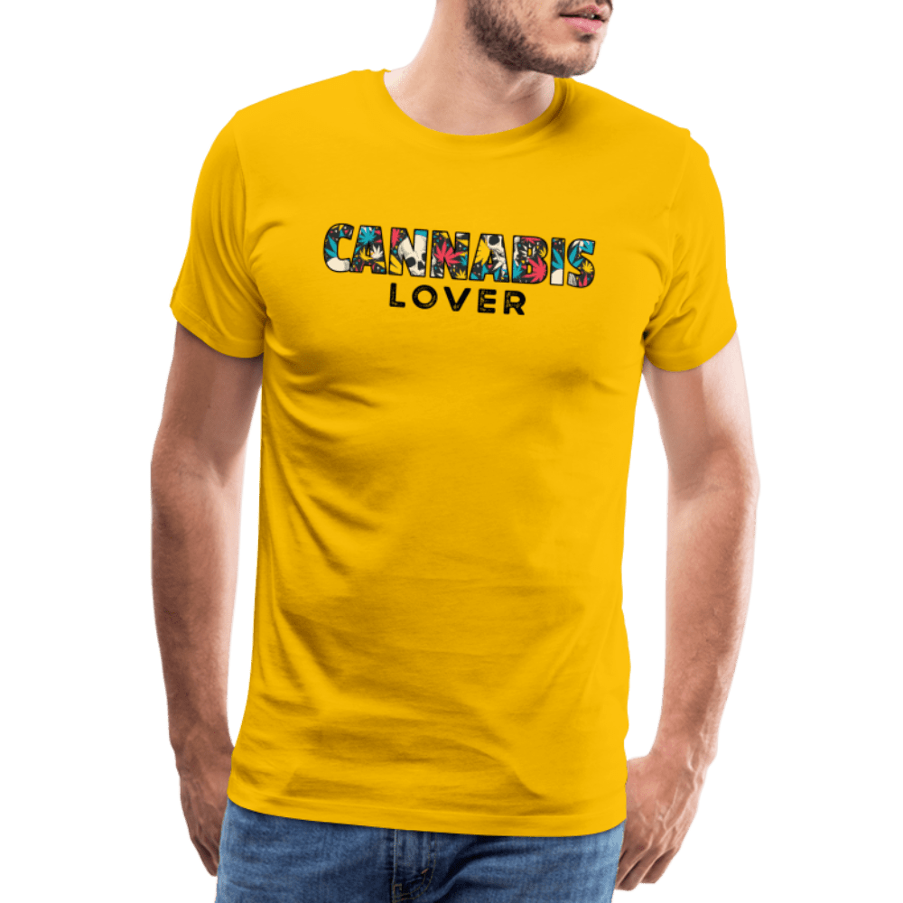 Cannabis Lover Männer Weed T-Shirt - Sonnengelb
