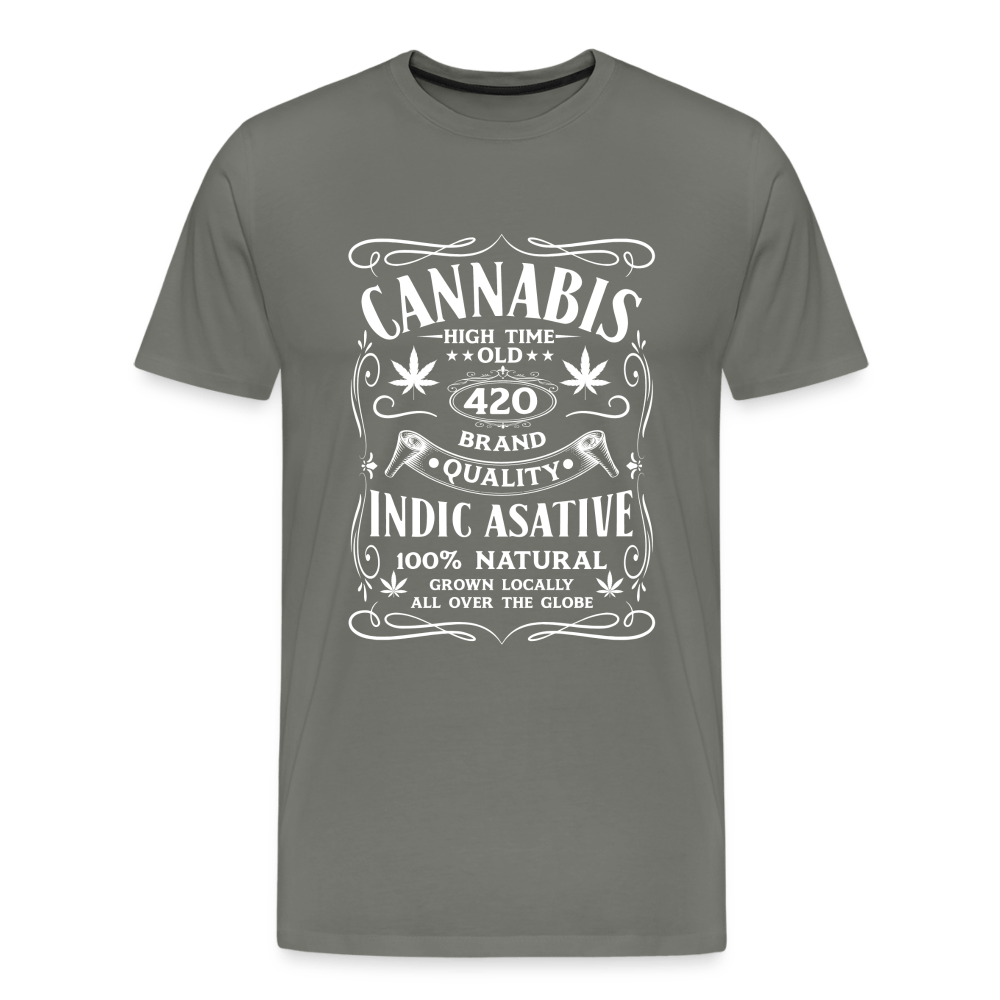 Cannabis T-Shirt Männer Premium T-Shirt - Asphalt