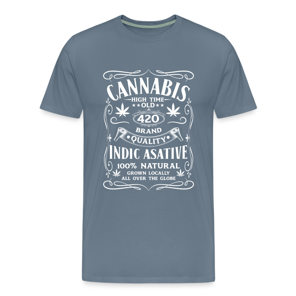 Cannabis T-Shirt Männer Premium T-Shirt - Blaugrau