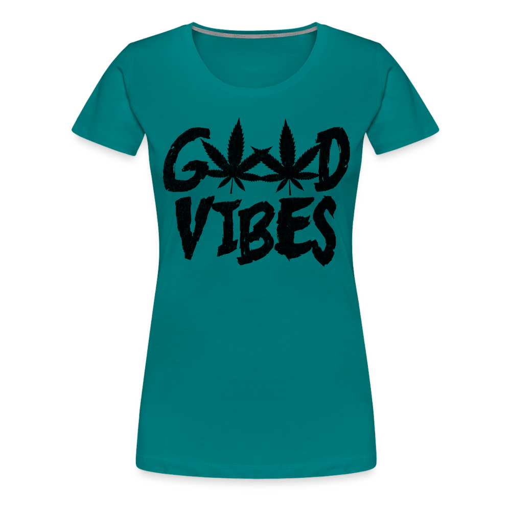 Good Vibes Damen Weed T-Shirt - Cannabis Merch