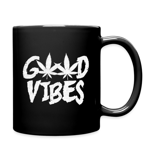Good Vibes Sign Cannabis Tasse Schwarz - Cannabis Merch
