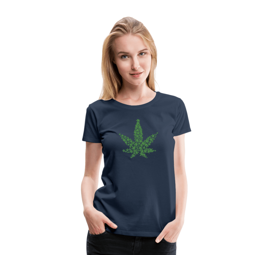 Hanfblatt Weed Frauen Premium T-Shirt - Navy