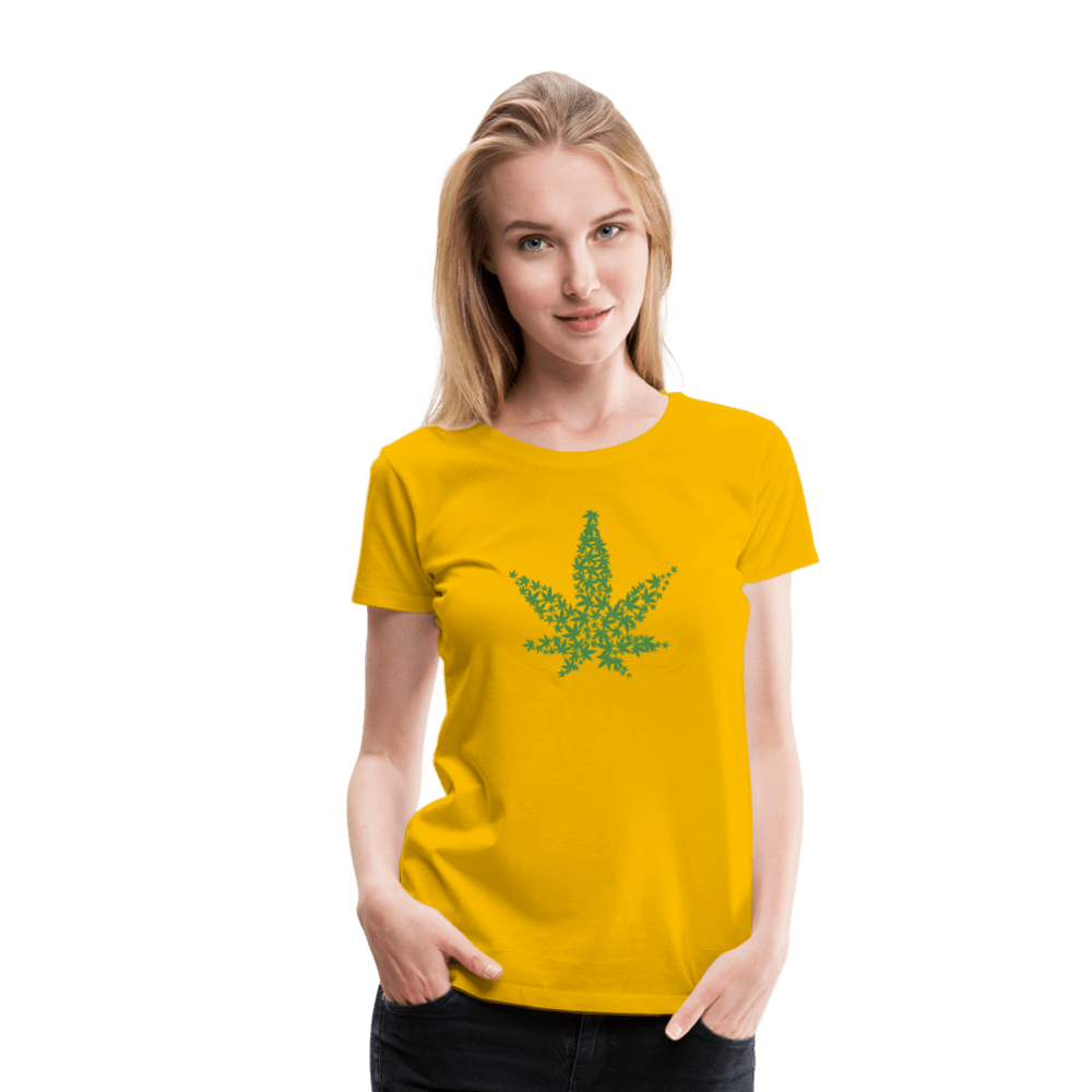 Hanfblatt Weed Frauen Premium T-Shirt - Sonnengelb