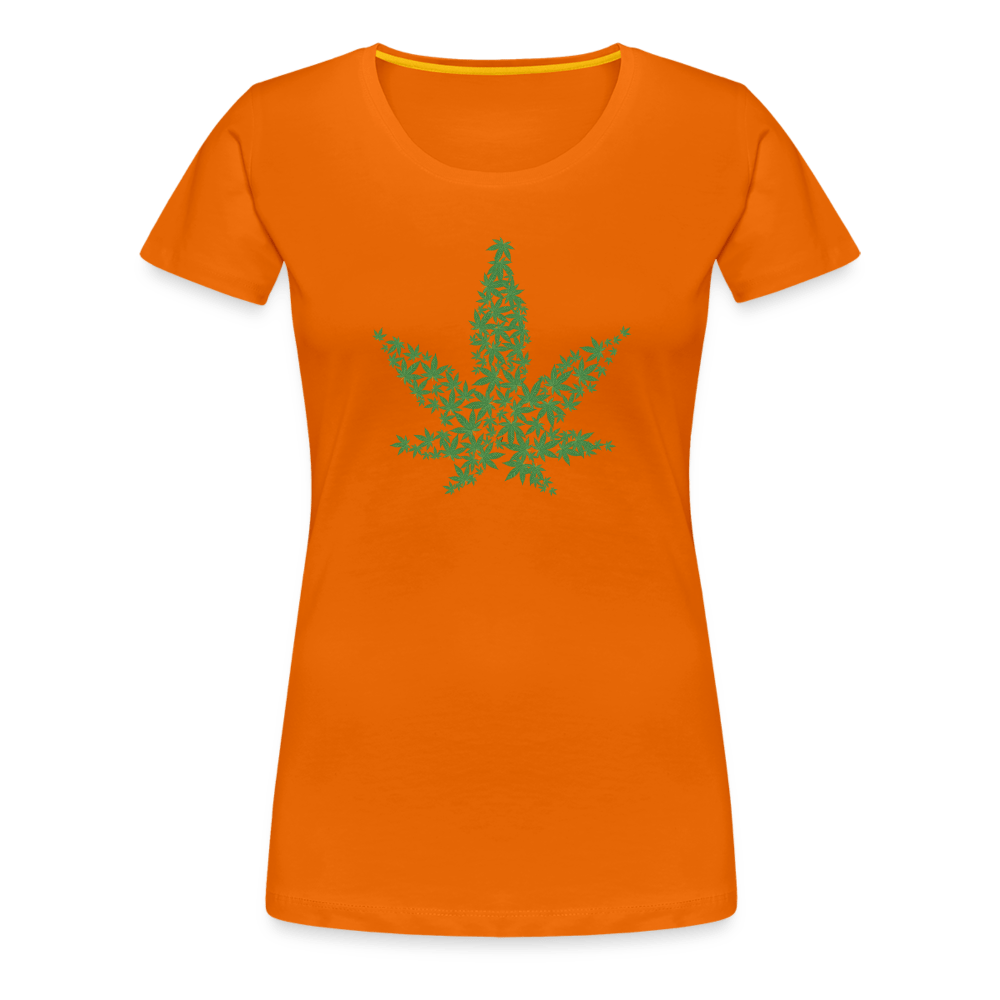 Hanfblatt Weed Frauen Premium T-Shirt - Orange