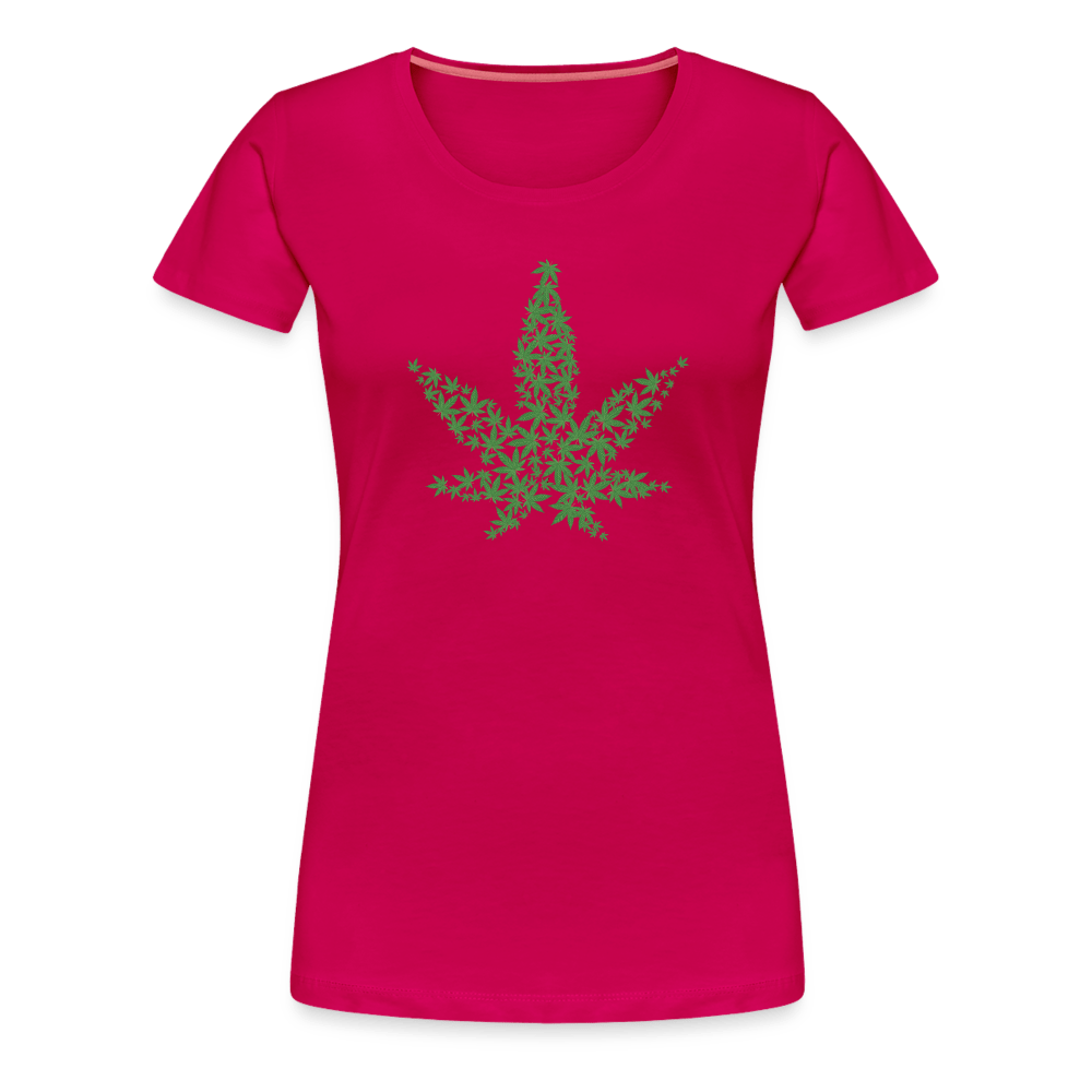 Hanfblatt Weed Frauen Premium T-Shirt - dunkles Pink