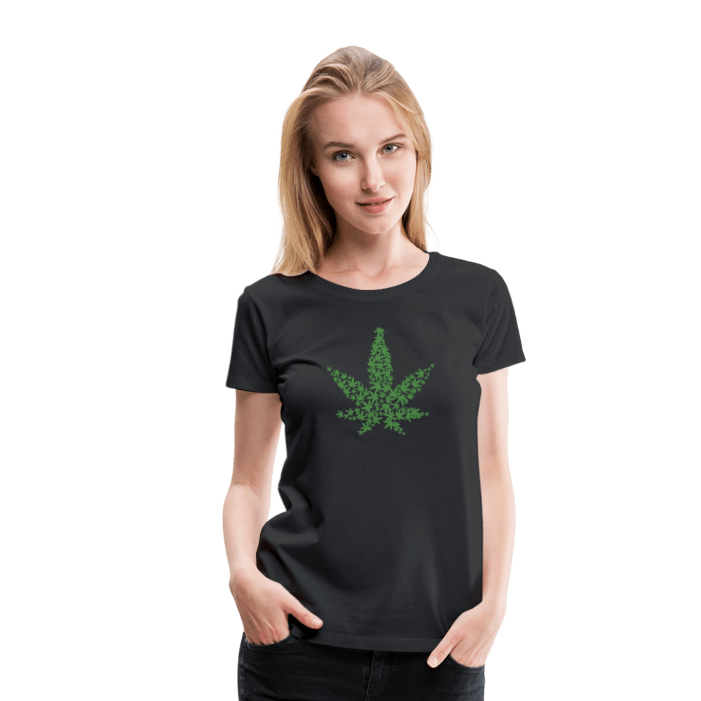 Hanfblatt Weed Frauen Premium T-Shirt - Schwarz