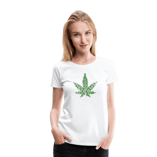 Hanfblatt Weed Frauen Premium T-Shirt - weiß