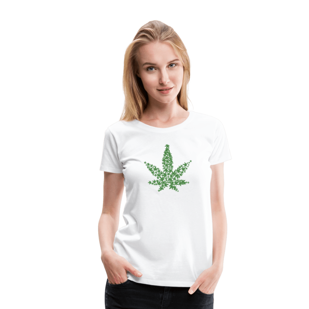 Hanfblatt Weed Frauen Premium T-Shirt - weiß