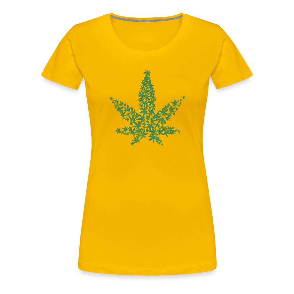Hanfblatt Weed Frauen Premium T-Shirt - Sonnengelb