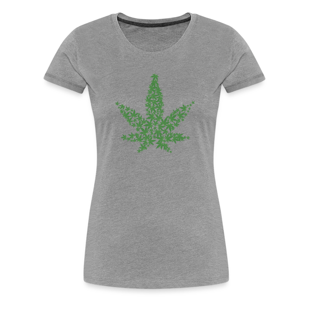 Hanfblatt Weed Frauen Premium T-Shirt - Grau meliert