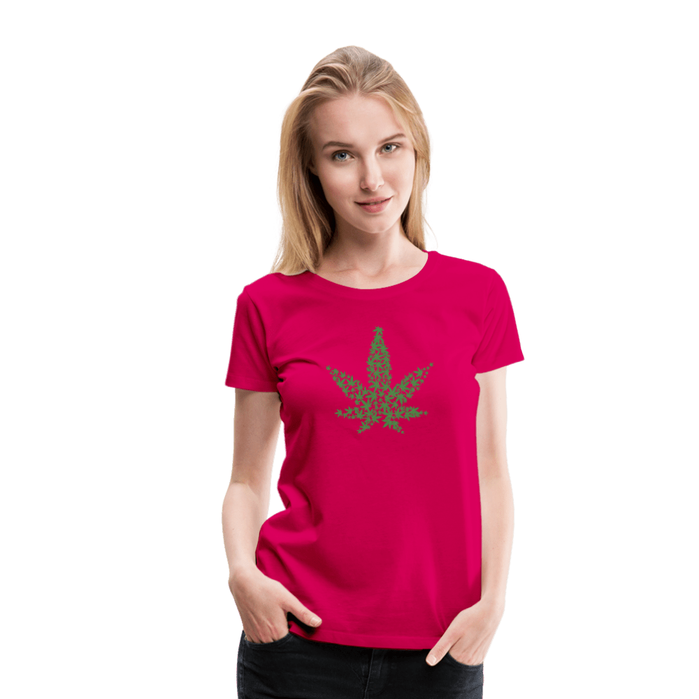 Hanfblatt Weed Frauen Premium T-Shirt - dunkles Pink