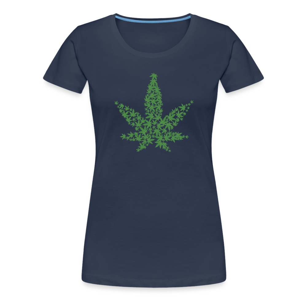 Hanfblatt Weed Frauen Premium T-Shirt - Navy