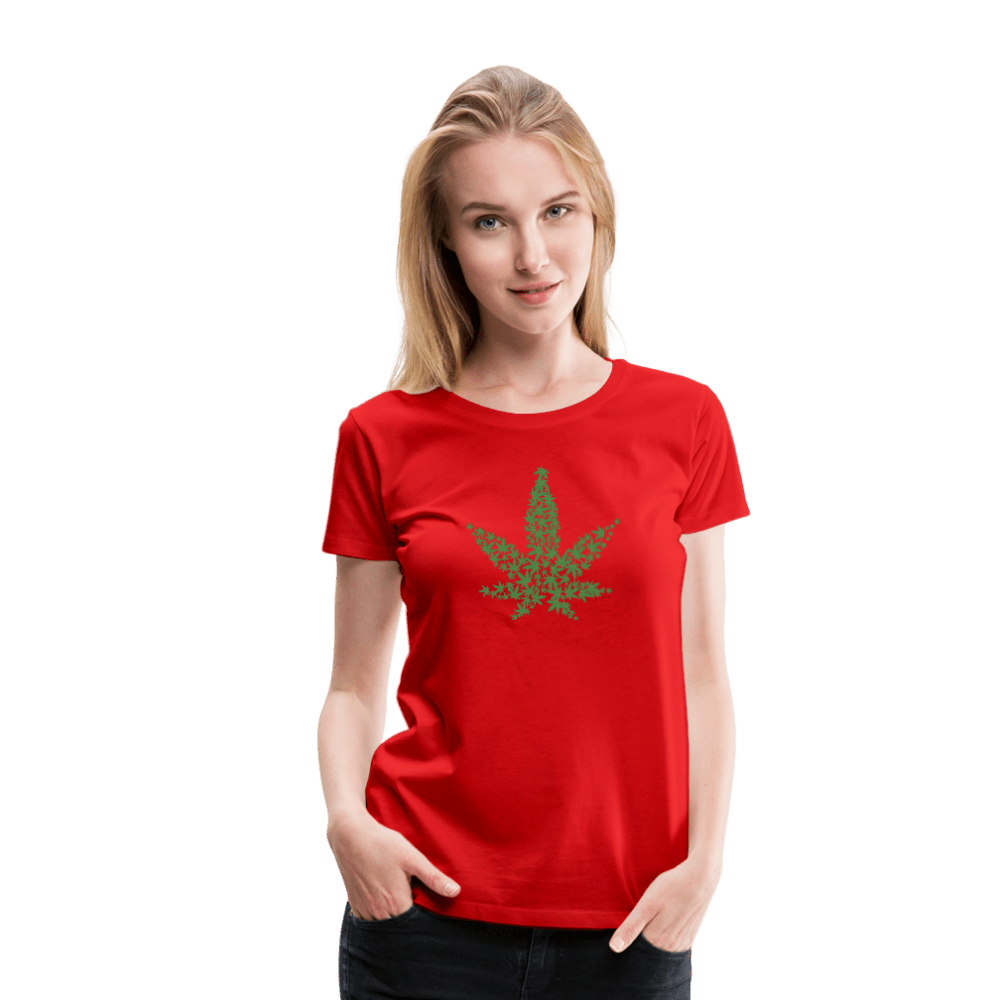 Hanfblatt Weed Frauen Premium T-Shirt - Rot
