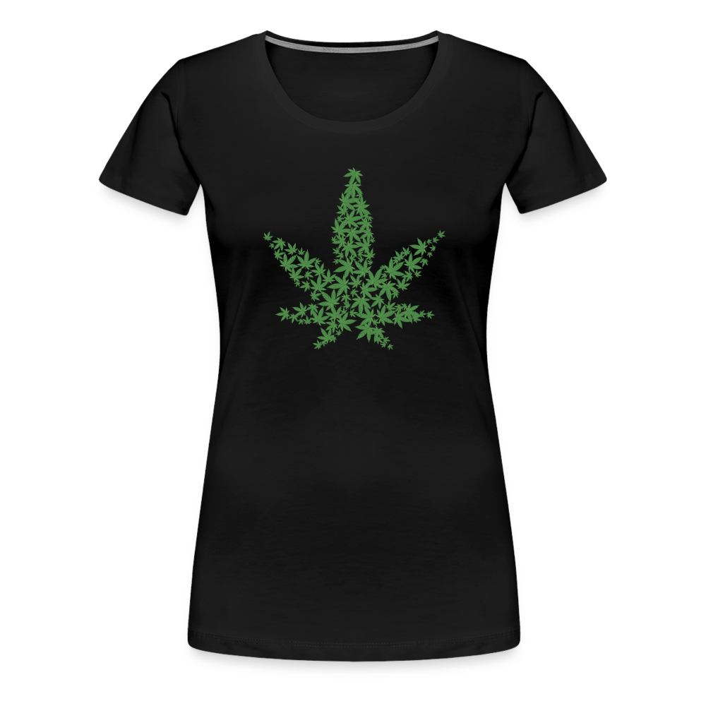 Hanfblatt Weed Frauen Premium T-Shirt - Schwarz