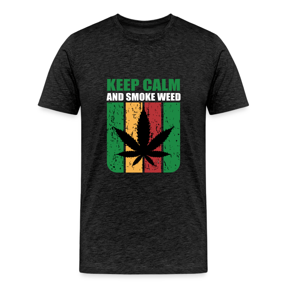 Keep Calm And Smoke Weed Männer Cannabis T-Shirt - Anthrazit