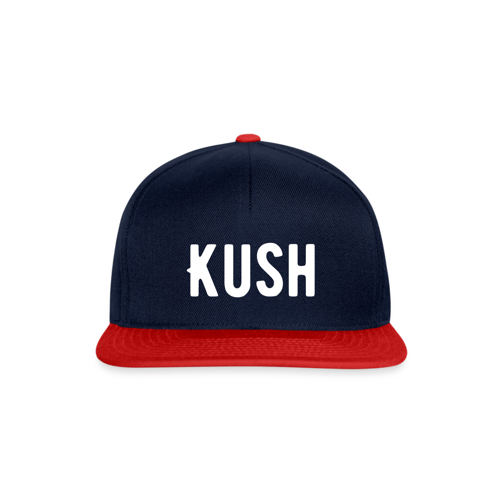 Kush Weed Snapback Cap - Navy/Rot