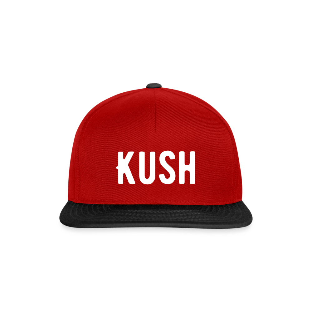 Kush Weed Snapback Cap - Rot/Schwarz