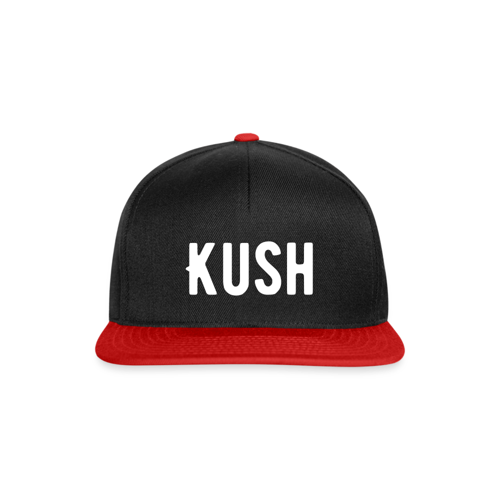 Kush Weed Snapback Cap - Schwarz/Rot