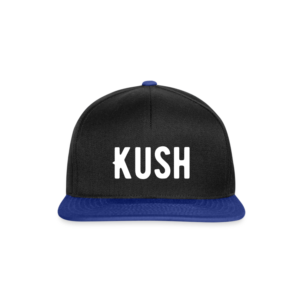 Kush Weed Snapback Cap - Schwarz/Königsblau