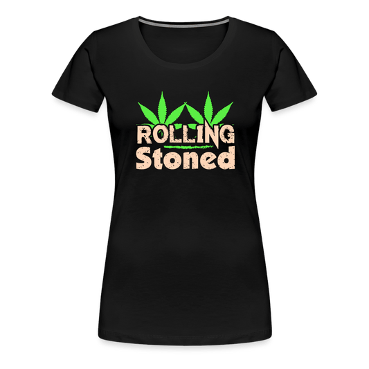 Rolling Stoned Weed Blatt Frauen T-Shirt - Cannabis Merch