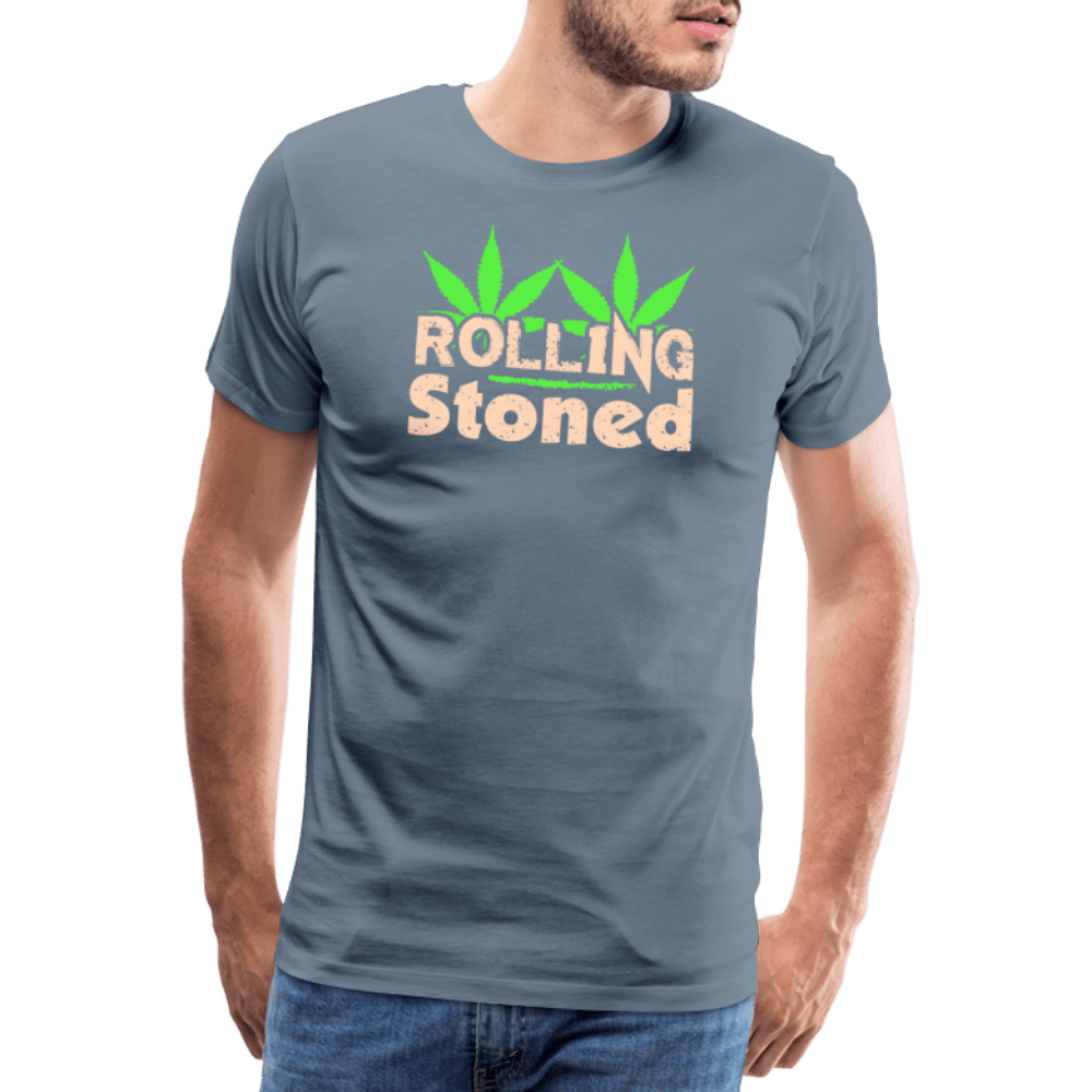 Rolling Stoned Weed Blatt Männer T-Shirt - Cannabis Merch