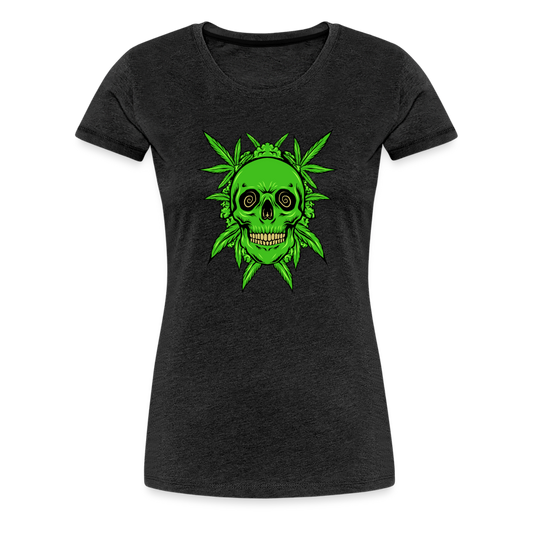 Totenkopf Weed Frauen Premium T-Shirt - Anthrazit