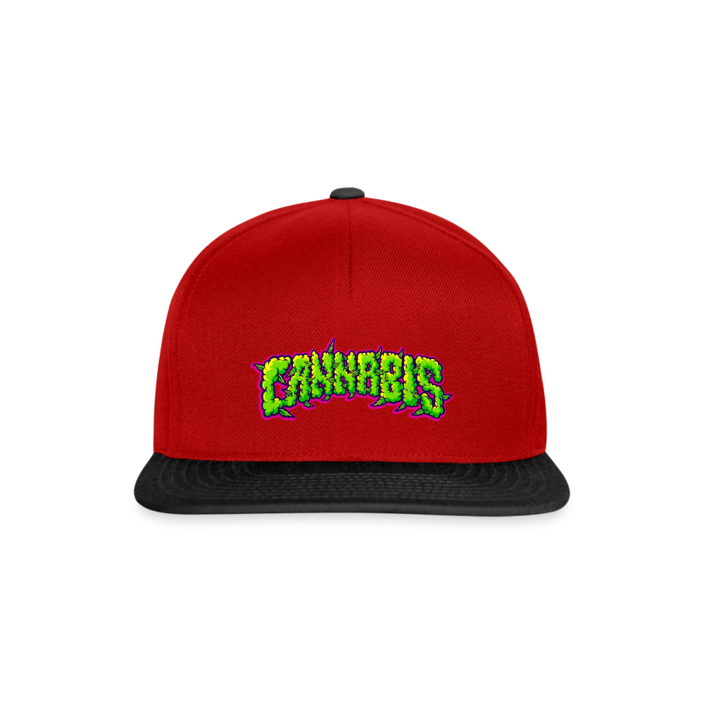 Cannabis Weed Snapback Cap - Rot/Schwarz