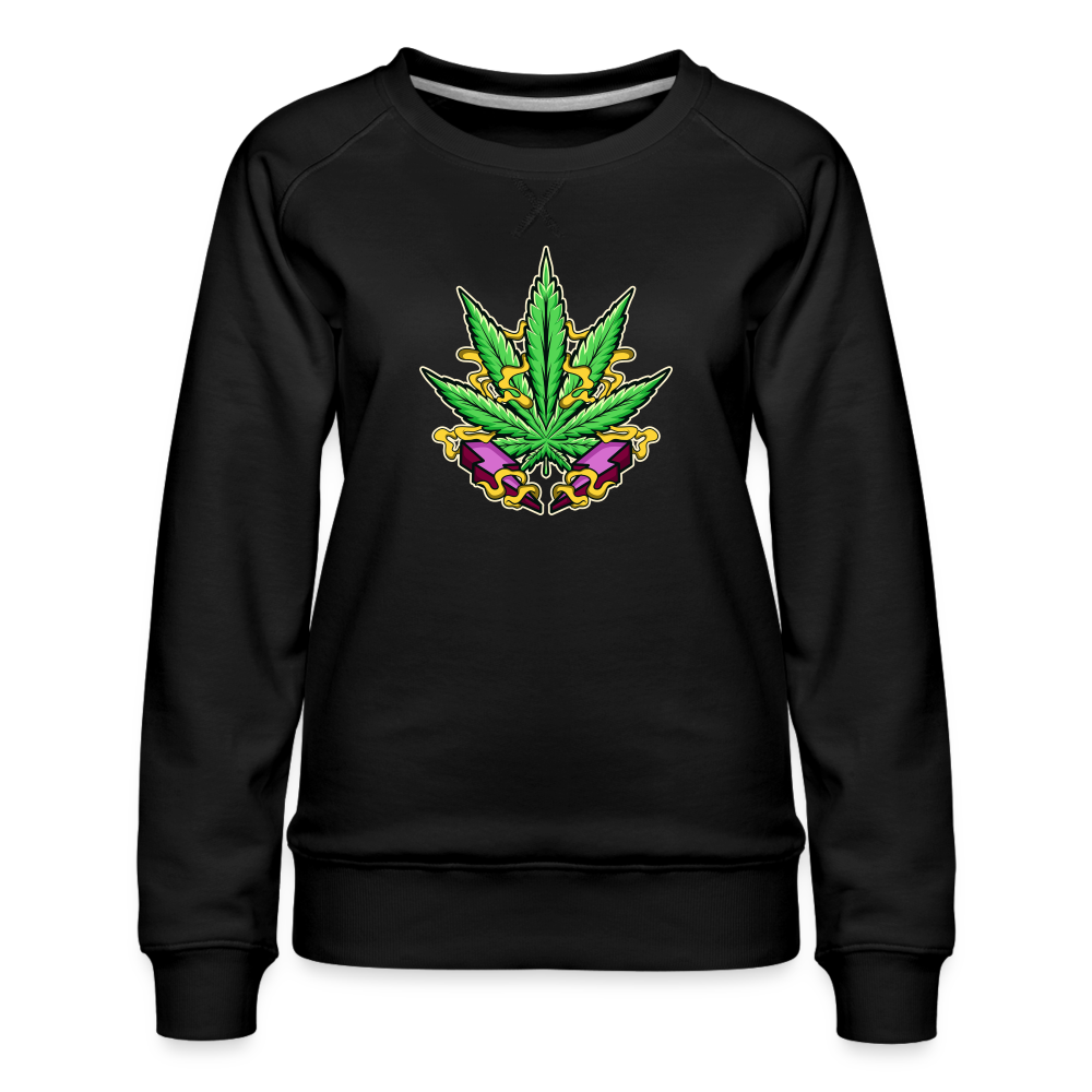 Weed Power Energie Frauen Premium Pullover - Schwarz