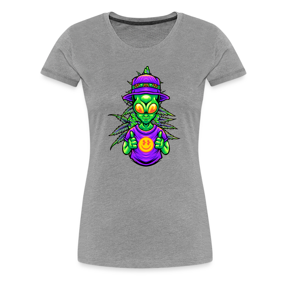 Alien Like Weed Frauen Premium T-Shirt - Grau meliert