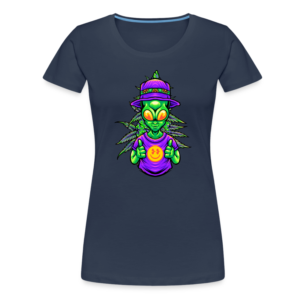 Alien Like Weed Frauen Premium T-Shirt - Navy