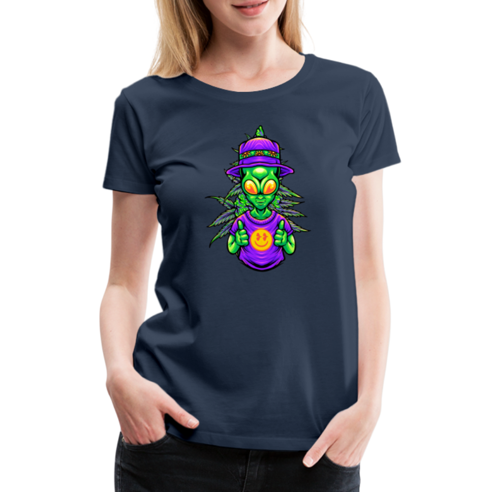 Alien Like Weed Frauen Premium T-Shirt - Navy