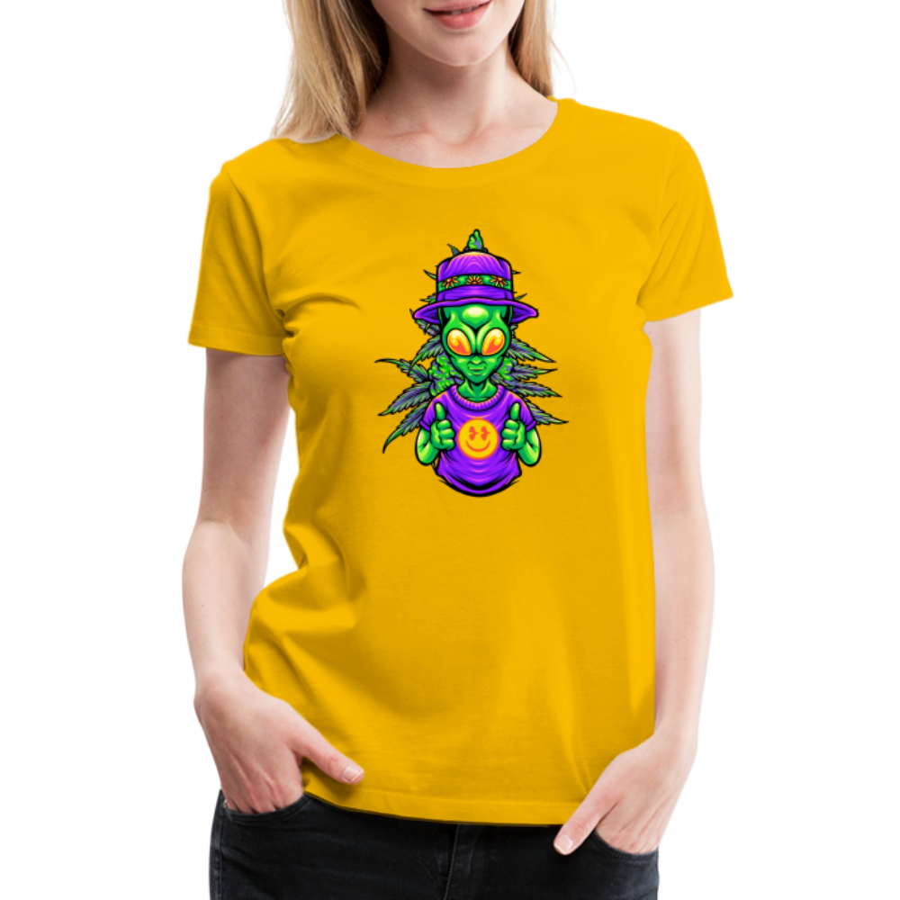 Alien Like Weed Frauen Premium T-Shirt - Sonnengelb