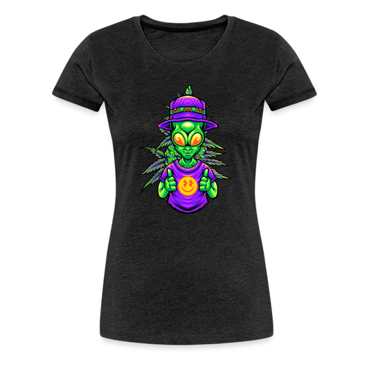 Alien Like Weed Frauen Premium T-Shirt - Anthrazit