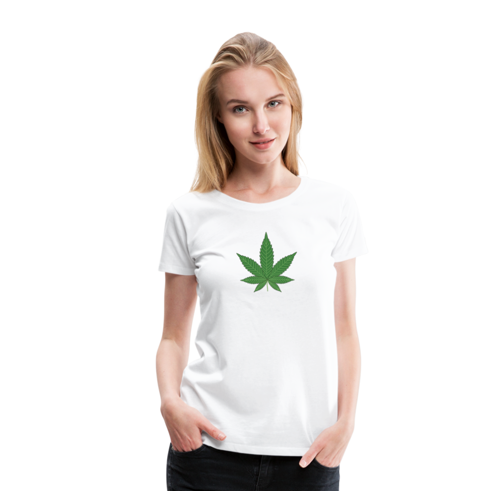 Cannabis Hanfblatt Frauen Premium T-Shirt - weiß