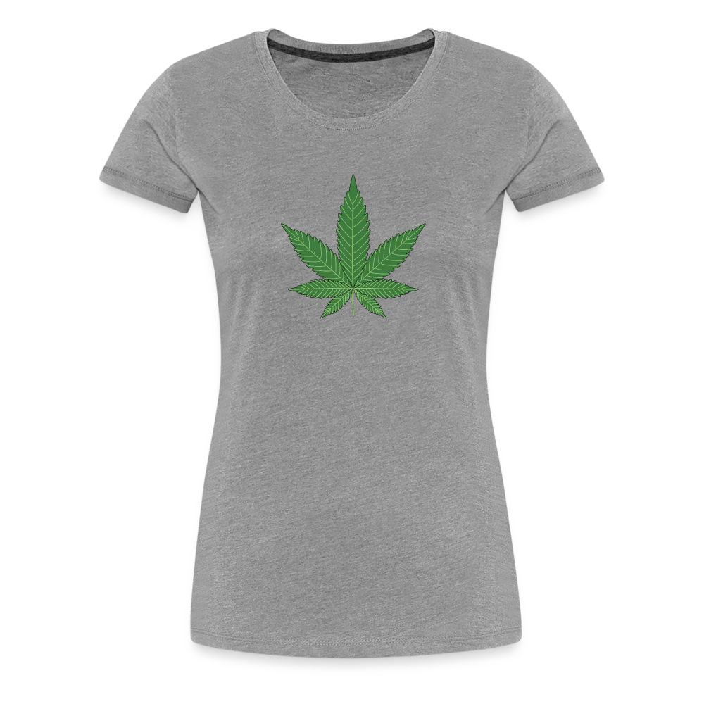 Cannabis Hanfblatt Frauen Premium T-Shirt - Grau meliert