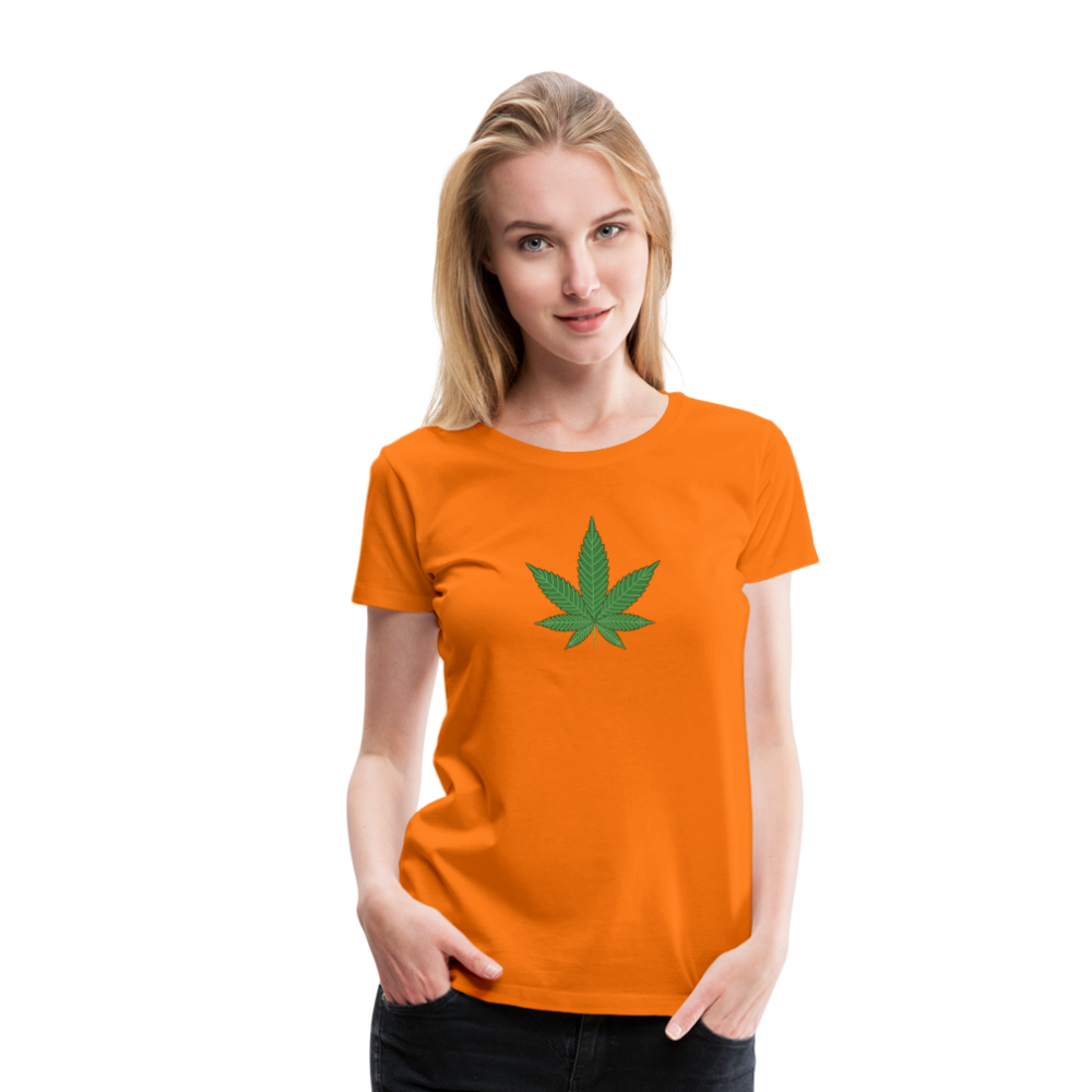 Cannabis Hanfblatt Frauen Premium T-Shirt - Orange
