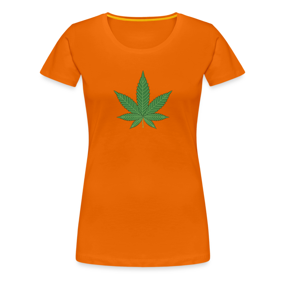 Cannabis Hanfblatt Frauen Premium T-Shirt - Orange