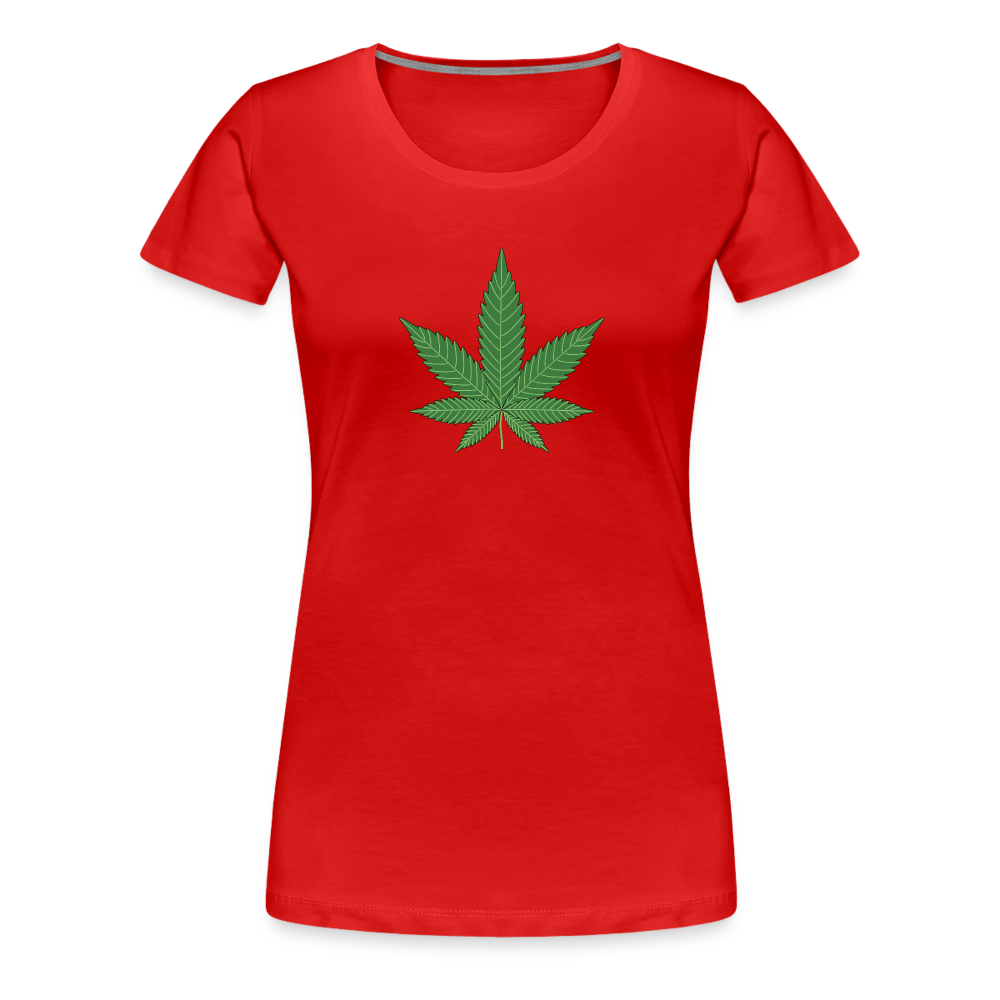 Cannabis Hanfblatt Frauen Premium T-Shirt - Rot
